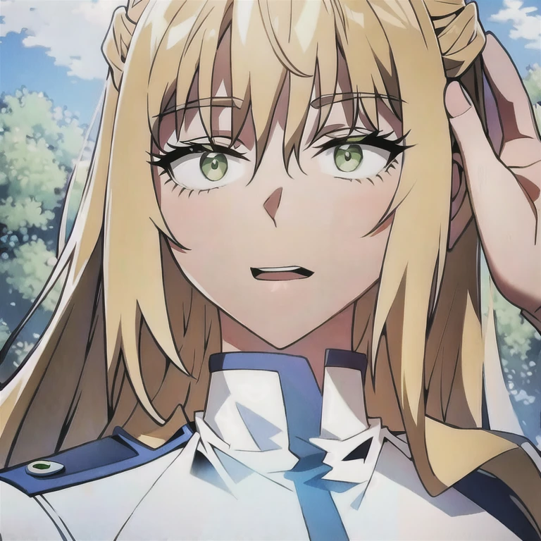 (masterpiece, best quality:1.2), 1girl, solo, blonde hair, green eyes,