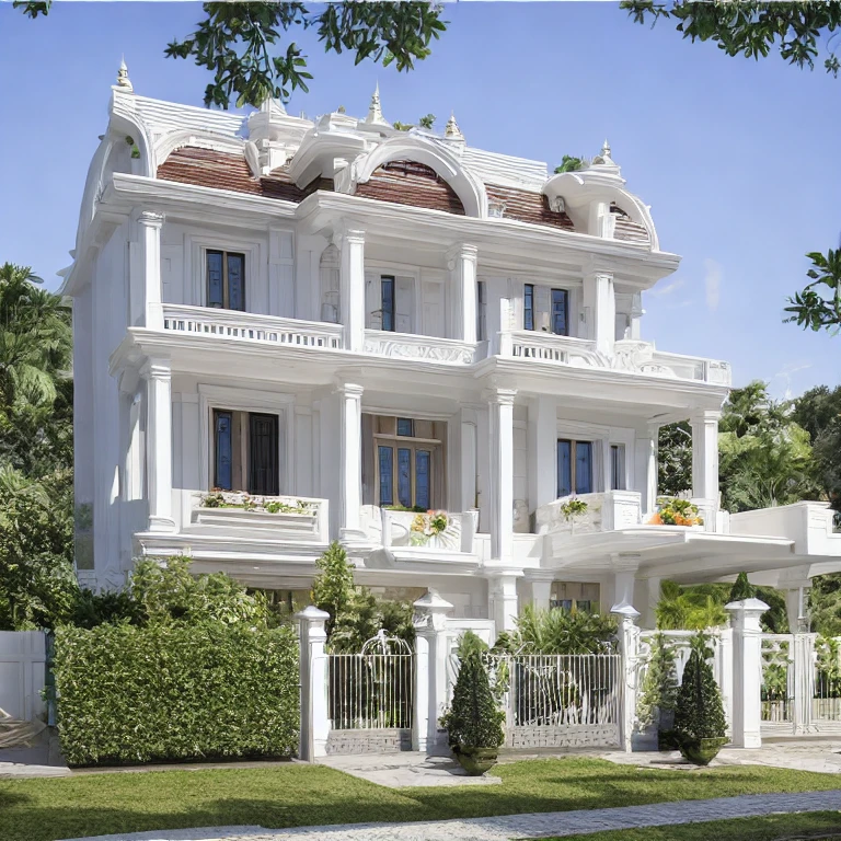 (masterpiece, best quality:1.2), KTH Villa - Classic long, villa, classical style