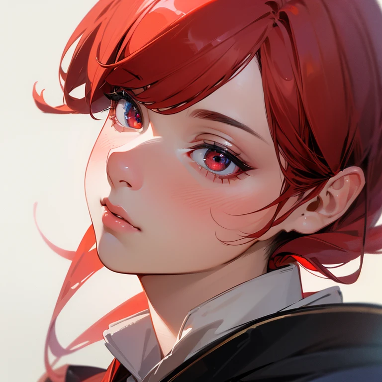 "(best quality,4k,highres,realistic:1.2),portrait,close-up,red-haired ,red eyes,cute face,detailed eyes,royal party,beautiful dress"