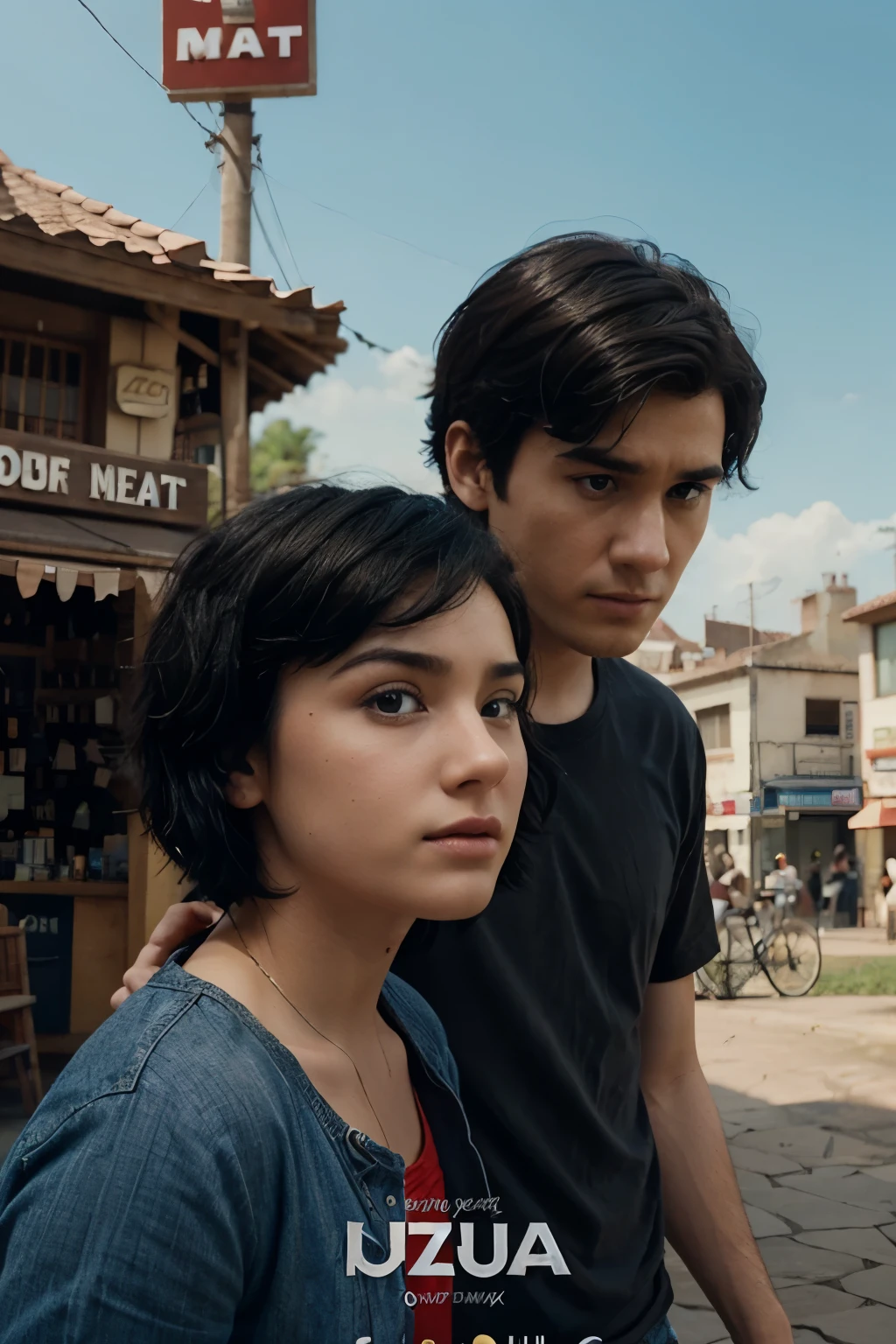 a pixar type movie poster with pixar animation that shows a young man with short black hair and that in the title says Urzúa