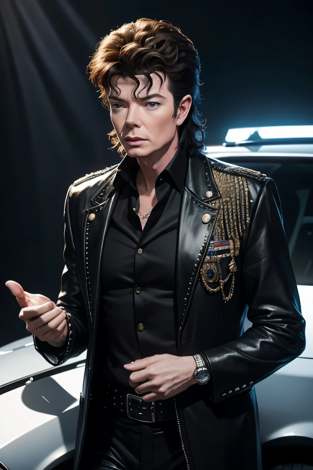 rick astley and michael jackson as the sema being, hiperrealistic, photorealistic, 8k