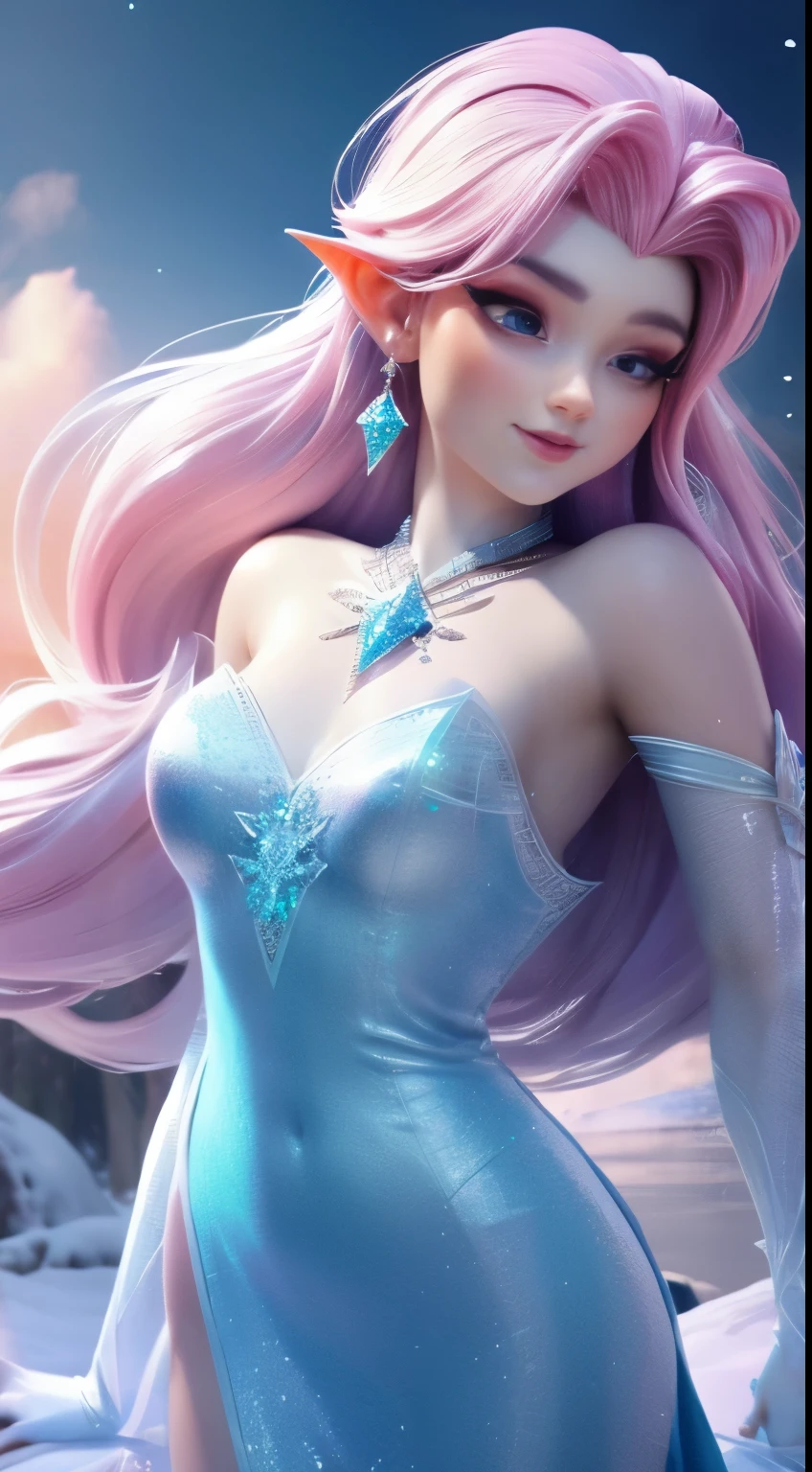 ElFgirl (rose quartz SU-Elsa Frozen Disney Tinker waiFu mezclando modelos .) (ultra FUSION oF white and pink hair) Highly detailed CG unity 8K wallpaper, tiro de estilo, complejo, alto detalle, dramatic, Highest quality film still image, Muy detallado, obra maestra, Mejor calidad, character design, Elsa, Elsa From Frozen,Pink Diamond Fusion (( estilo oscuro)), estilo de renderizado realista y ultra detallado, luz natural, sharp character design, (hard Focus, 8K), (((textura natural de la piel))), 8K textures, soFt cinematic lighting, Adobe Lightroom, cuarto oscuro, HDR, Sofisticado, Elegant, Detalle rico, Sharp focus appearance) )), tonos calmantes, Frenzy of details, detalle intrincado, Super detail, Bajo contraste, SoFt Film Lighting, colores apagados, exposure mix, HDR, Desteñir, 35mm, F/1.4, YO ASI, F16, 25 sec.