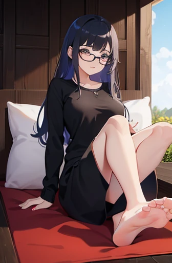 Primer de los pies, imagen extremadamente clara, Photography, ricos detalles, beautiful girl soles, pelo cualquier color, lentes, lugar publico, sujetador abierto, Bragas negras, nsfw, +18, mujer de anime, primer plano de los pies, pies, +18, porn,