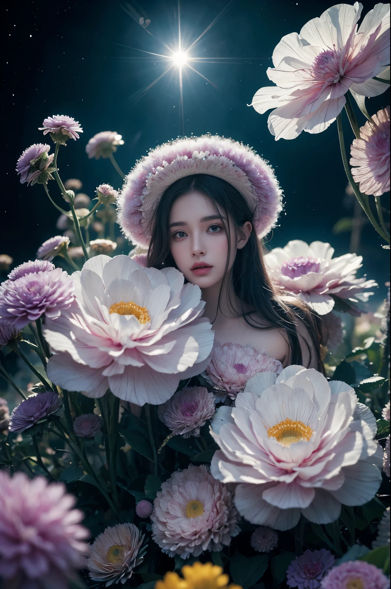 fog, light, dust, royal fractal, holographic cosmic flowers, illustration, mixed technique by Pablo Amaringo "Merriam, Nikolina Petolas, Peter Grik, Dariusz Klimczak, surreal hallucinatory, intricately detailed sharp focus", digital art, perfect composition, beautiful detailed, intricate, insanely detailed octane rendering trending on artstation, 8k art photography, photorealistic concept