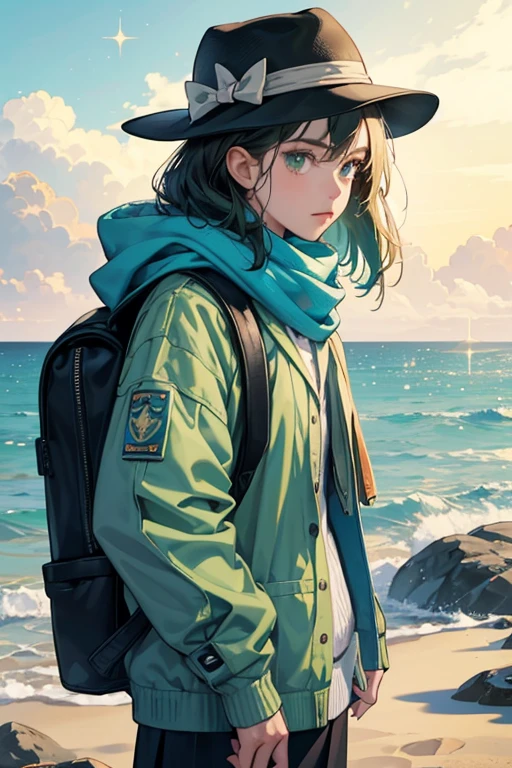 Lynn is a human who wears a hat that bears a striking resemblance to Finn's hat who appeared in the picture of the book of the Ice President. Lynn also wears the same shaped backpack as Finn's pack. While her outfit generally resembles Finn's, she does wear her own unique sweater and sand green scarf. SPARKLE; GLITTER