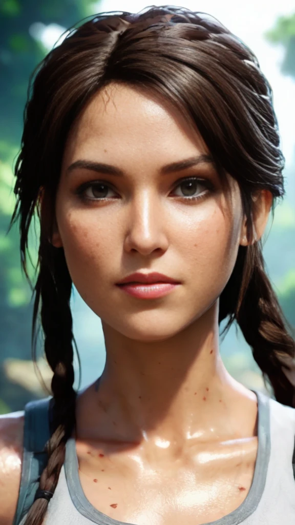 Lara croft, , realistic lighting, ((pele extremamente detalhada)), (olhos perfeitos), (((perfect hands))), (curvy hips:0.8), (cinematic lighting), (Fotorrealista:1.2), (desaturado:1.08), 8k, dslr, (Bokeh), ultra high resolution