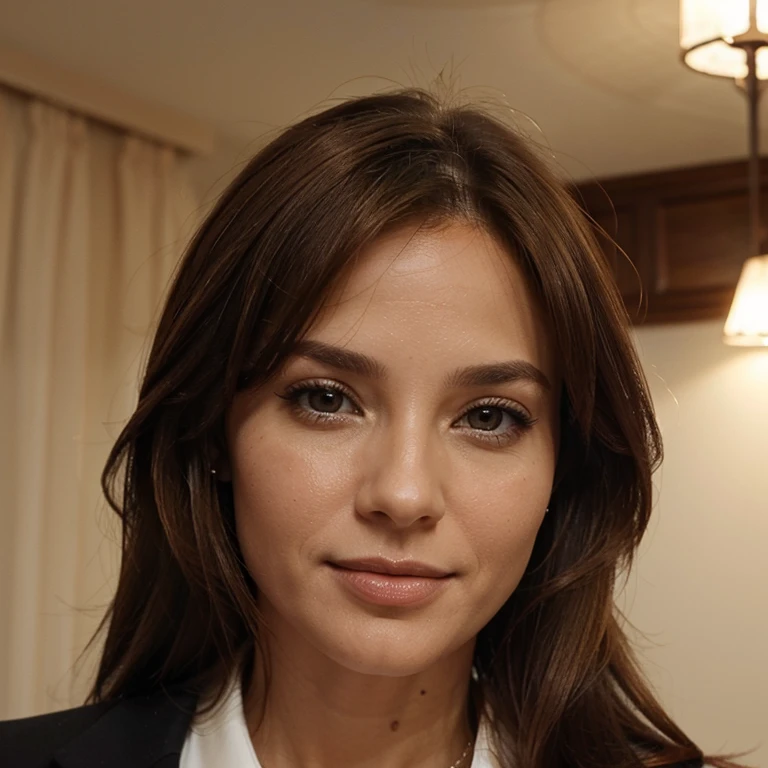 Foto de uma mulher de 32 anos , estilho formal e elegante , light brown hair and mature features 