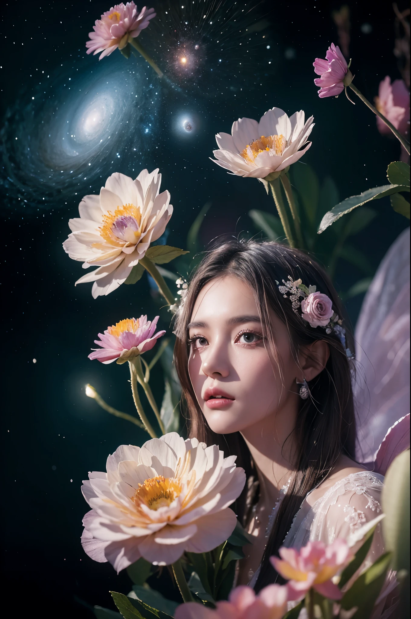 fog, light, dust, royal fractal, holographic cosmic flowers, illustration, mixed technique by Pablo Amaringo "Merriam, Nikolina Petolas, Peter Grik, Dariusz Klimczak, surreal hallucinatory, intricately detailed sharp focus", digital art, perfect composition, beautiful detailed, intricate, insanely detailed octane rendering trending on artstation, 8k art photography, photorealistic concept
