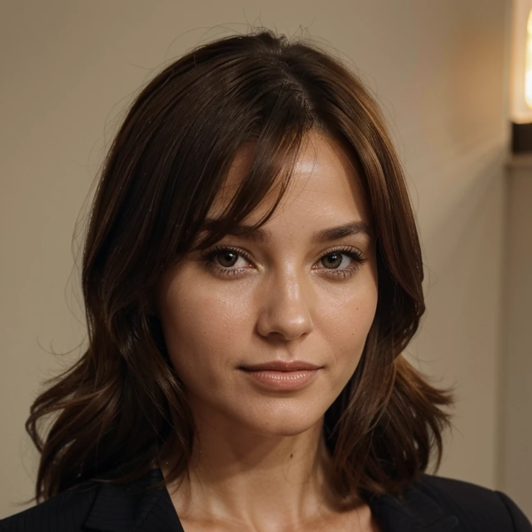 Foto de uma mulher de 32 anos , estilho formal e elegante , light brown hair and mature features . She is a coach and psychologist