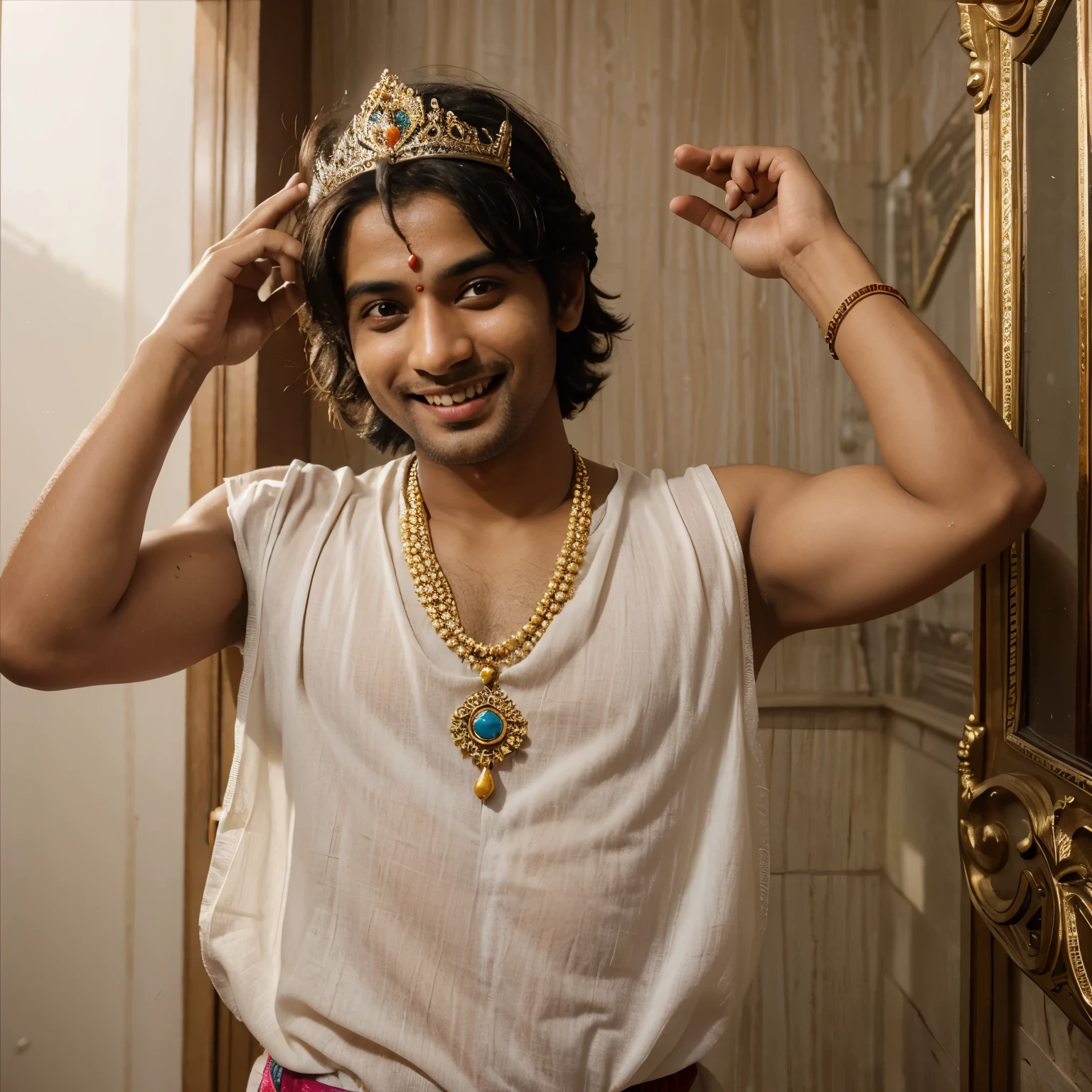 Photo of Lord Krishna with beautiful smile the face look like prabhat kafle