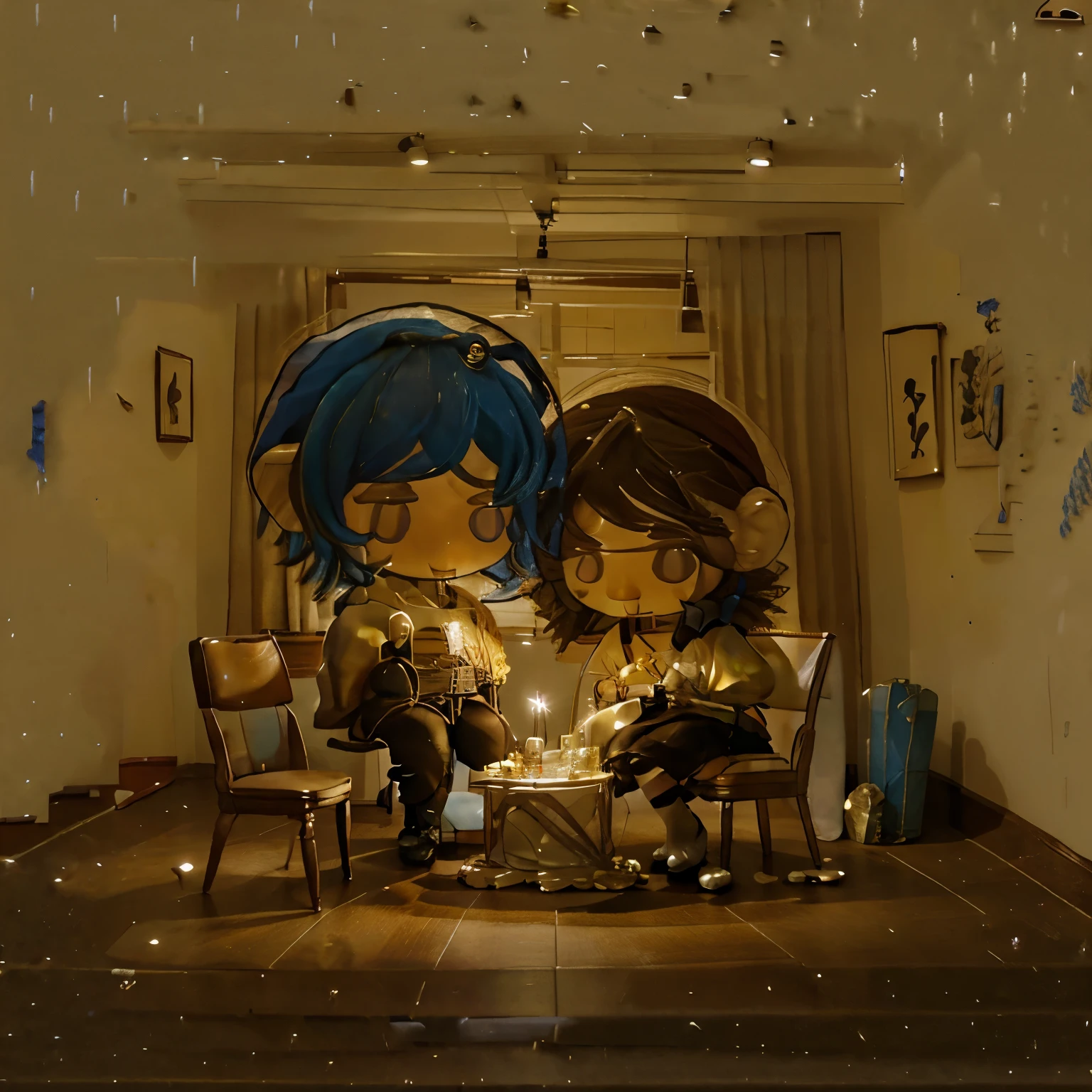 a boy and girl playing guitar and violin