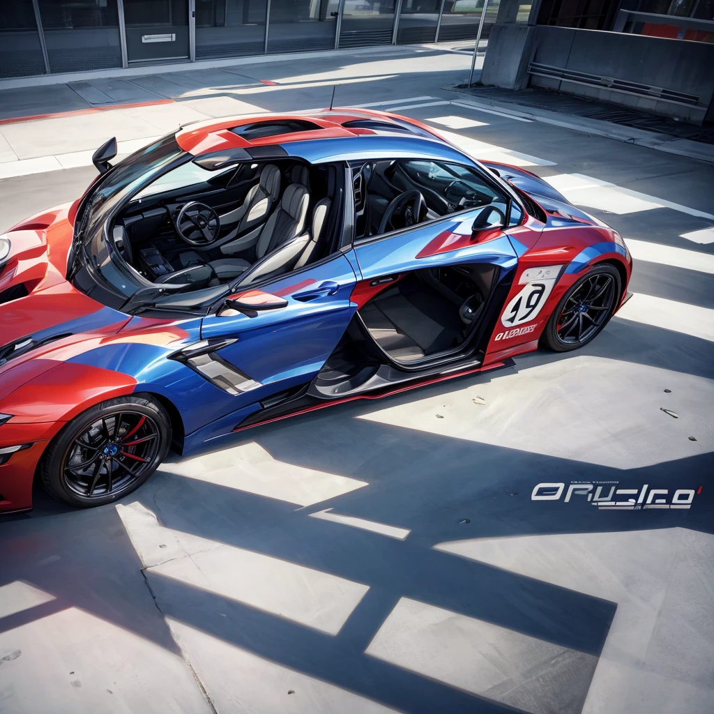 Create an image of a futuristic Ford car from 2039