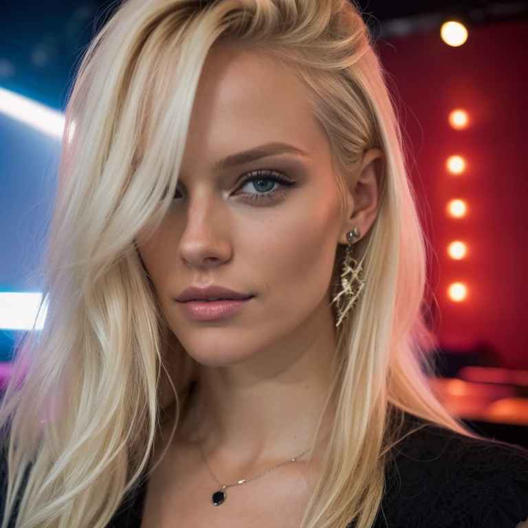 Blonde woman in a white folder posing for a photo, a portrait of Seb McKinnon, reddit, Digitale Kunst, blonde goddess, beautiful blonde girl, gorgeous woman, Dascha Taran, beautiful blonde woman, , Anna Nikonova alias Newmilky, Instagram-Modell, a beautiful blonde, Atemberaubende Frau, Irina Nordsol Kuzmina, Beautiful female, sexy Blick in die Kamera, Tanzen in einem Club,