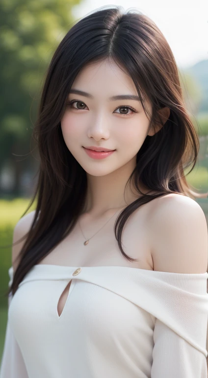 1 female, (ultra realistic, High resolution), (High resolutionの目, High Definition Hair, High resolutionの顔, High resolutionのふっくらとした唇), (Open chest and shoulders apart), 超大型bust, full body, loving smile, (highest quality: 1.4), Raw photo, (realistic, photo quality: 1.37), professional photographer, cinematic light, beautiful scenery, (be familiar with: 1. 2),1 female, (超realistic, High resolution), (be familiar withed eyes, be familiar withed hair, be familiar withed face, be familiar withed full lips), (Off-the-shoulder with open chest), bust, Upper body, cute smile, (highest quality: 1.4), Raw photo, (realistic, Photoshopped:1.37), professional photographer, cinematic light, (OK:1.2),