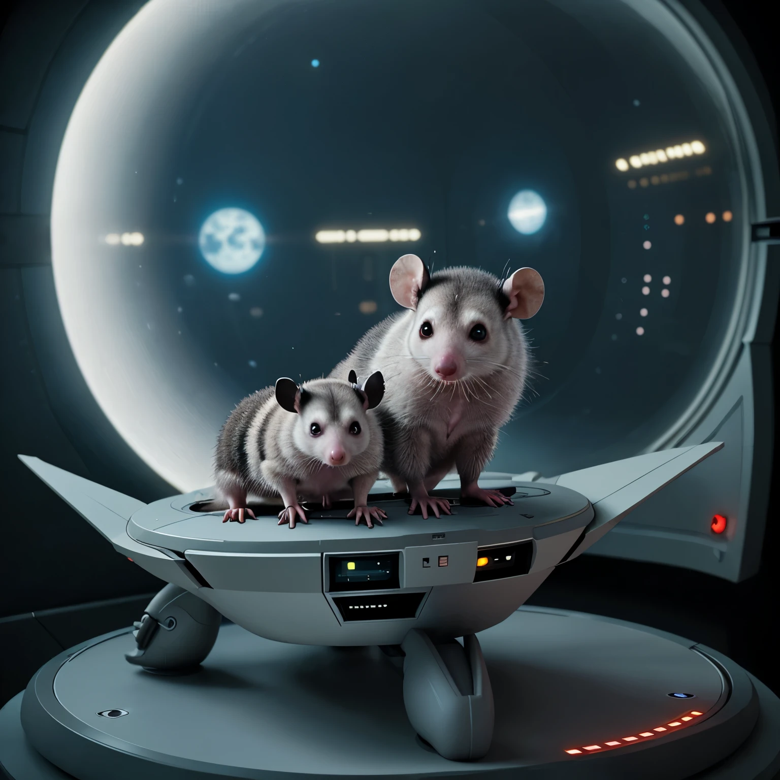 Possum from the future arriving by spaceship and angry