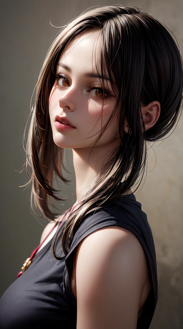 (masterpiece:1.4), (8k, photorealistic, RAW photo, best quality: 1.4), japanese, (1girl), beautiful face, (realistic face:1.4), (high detailed hair:1.3), beautiful hairstyle, realistic eyes, beautiful detailed eyes, (realistic skin:1.3), beautiful skin, attractive, ultra high res, ultra realistic, highly detailed, golden ratio, (detailed face:1.4), (realistic medium breasts:1.4), (braless:1.4), perky_nipples,