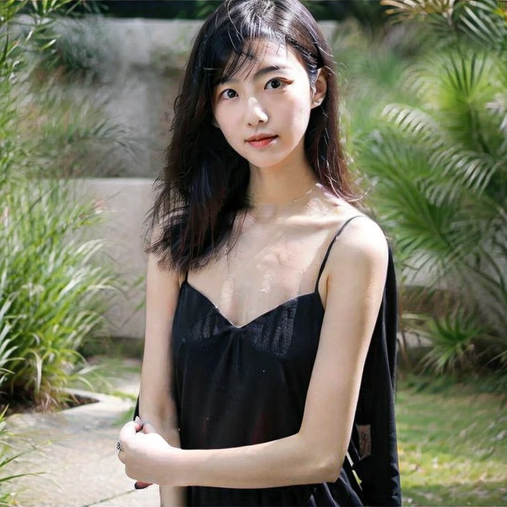 26〜32 years old, slim,black bob hair,black dress,tight,Height: 170cm,Beauty