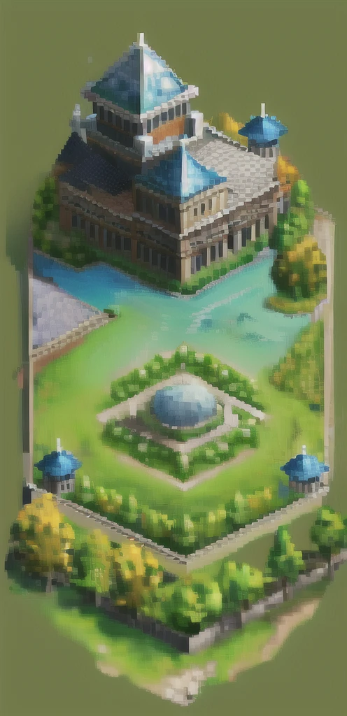 (obra de arte, maximum quality, Melhor qualidade), pixel,arte de pixel, tree, ao ar livre, sem humanos, grama, Scenario, dia, flor, arbusto, lago, nuvem, pedra, Natureza, Building, cerca, panela de barro, casa de madeira,