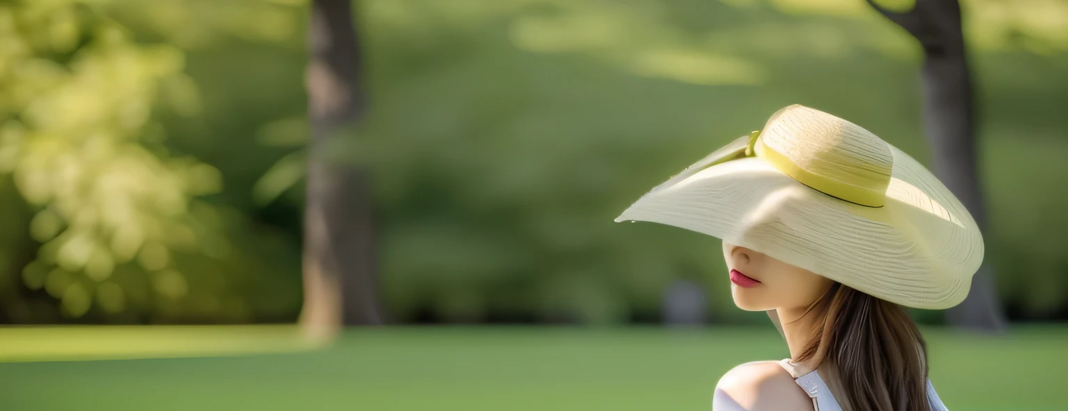 (best quality,4k,8k,highres,masterpiece:1.2),ultra-detailed,(realistic,photorealistic,photo-realistic:1.37), outdoor scene, sunlight, vibrant colors, spring atmosphere, a girl wearing a sun hat, soft breeze, blossoming flowers, lush green grass, chirping birds, peaceful setting