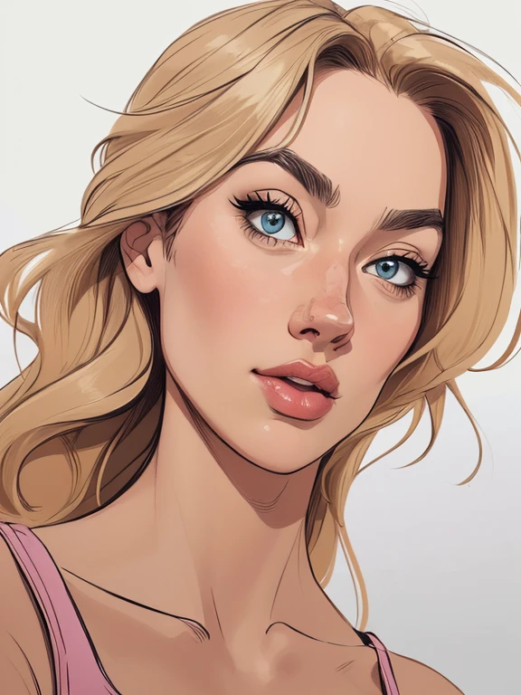 Personagem Yvonne Strahovski omagem de desenho animado de uma mulher .cartoon style illustration, estilo de arte dos desenhos animados, estilo de arte dos desenhos animados, digital illustration style, design de personagens altamente detalhado, arte digital detalhada fofa, City fan art, Design de personagens de retrato, beautiful digital illustration, retrato de alta qualidade, Arte em quadrinhos, mulher jovem. expression of sexual desire white background