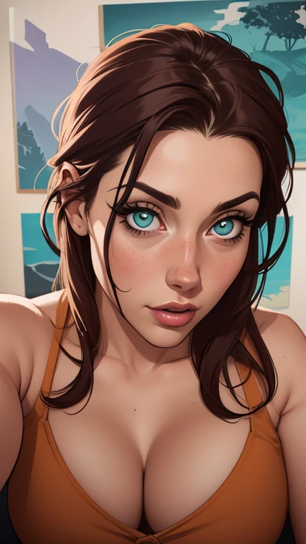 Personagem mulher ninja com marcas de guerras Imagem de desenho animado de uma mulher .cartoon style illustration, estilo de arte dos desenhos animados, estilo de arte dos desenhos animados, digital illustration style, design de personagens altamente detalhado, arte digital detalhada coragem, Forest fan art, Design de personagens de retrato, beautiful digital illustration, retrato de alta qualidade, Arte em quadrinhos, mulher jovem cabelo com transas lindas . Beautiful lined eyes Medium large bust and wonderful sexy clothes. image expression of sexual desire from waist to head illustration 