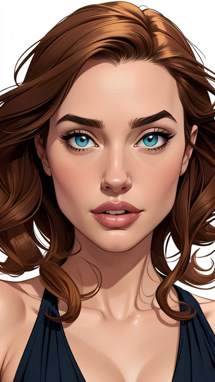 Personagem mulher ninja com marcas de guerras Imagem de desenho animado de uma mulher .cartoon style illustration, estilo de arte dos desenhos animados, estilo de arte dos desenhos animados, digital illustration style, design de personagens altamente detalhado, arte digital detalhada coragem, Forest fan art, Design de personagens de retrato, beautiful digital illustration, retrato de alta qualidade, Arte em quadrinhos, mulher jovem cabelo com transas lindas . Beautiful lined eyes Medium large bust and wonderful sexy clothes. image expression of sexual desire from the waist to the head illustration Yvonne Strahovski and Angelina Jolie and Jennifer Connelly on a digital illustration white background Cartoon style are girlfriends