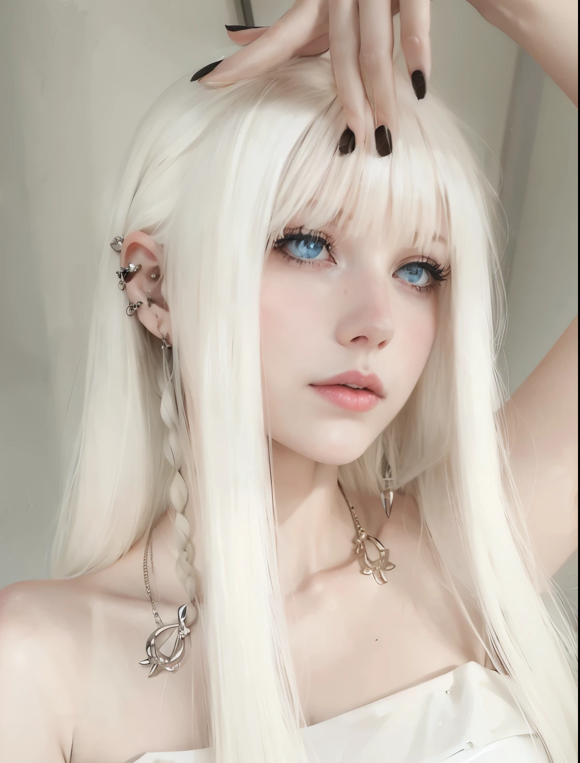 blond girl con pelo largo y blanco and piercings posing for a picture, pelo largo y blanco y flequillo, peinado de corte hime blanco, flequillo blanco, con el pelo largo y blanco, con pelo largo y blanco, pelo blanco intenso, color de pelo blanco, pelo largo y liso blanco, chica perfecta de pelo blanco, pale porcelain white skin, hermoso cabello blanco, pelo lacio blanco, chica con pelo blanco