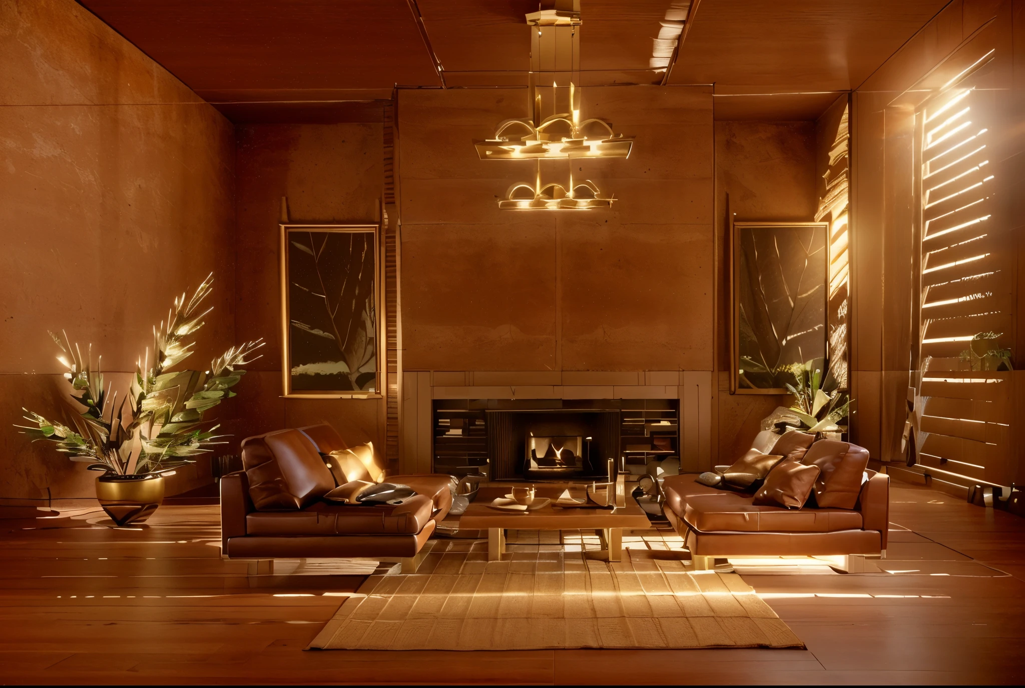 Middle Ages，Living room with sofa, Chair, Table and lamp, indoor living room, 2 point perspective, single point perspective, 2 - point perspective, Interior design architecture, extreme three point perspective, two point perspective, 1-point perspective, 5 point perspective, point perspective, 3 point perspective, one point perspective, deep 3 point perspective, Interior design