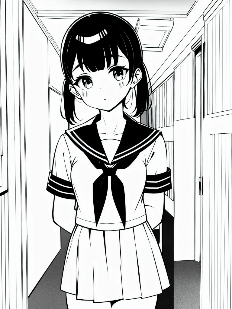 Sailor suit,in school,standing