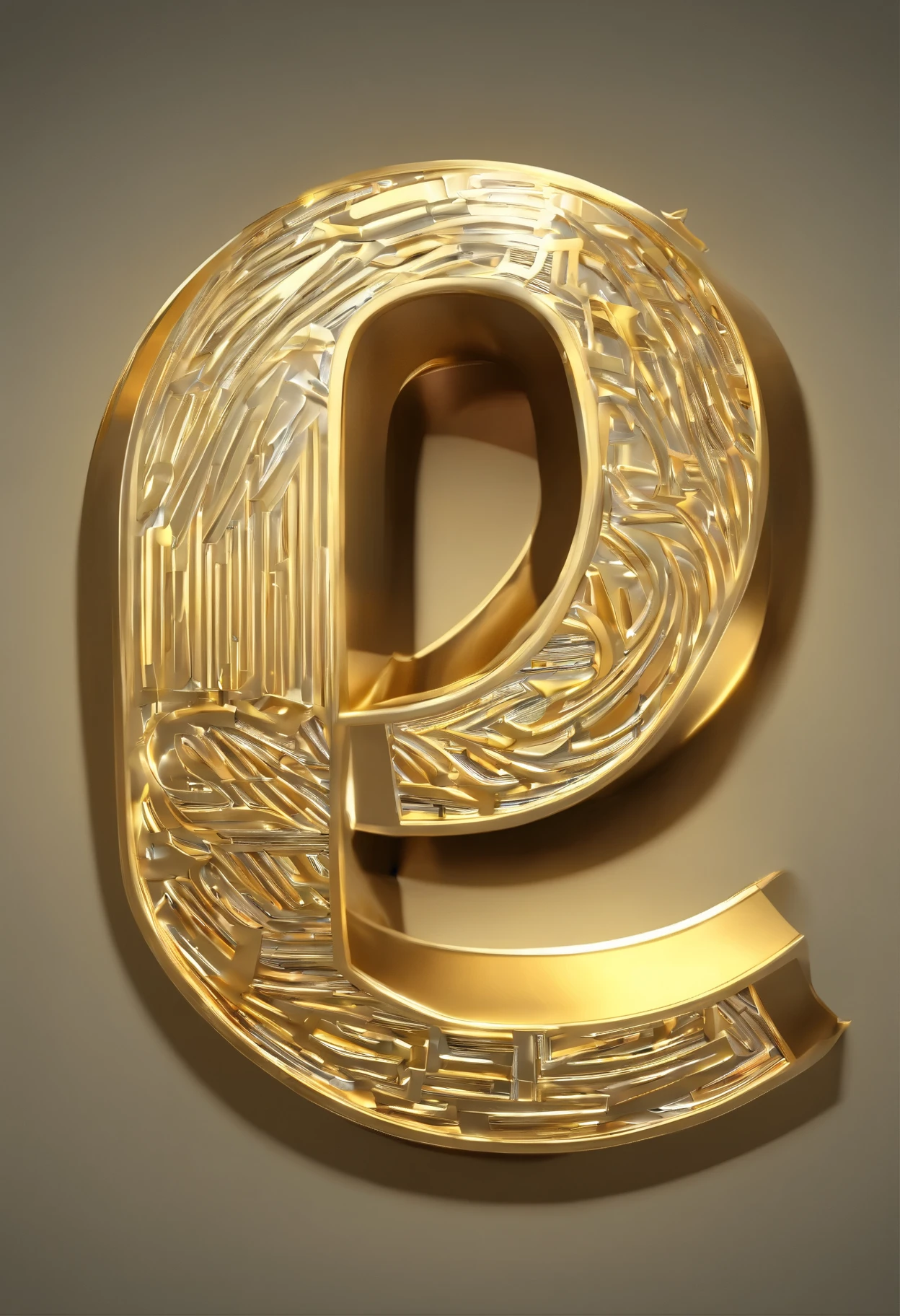 Letra i dourada em 3d