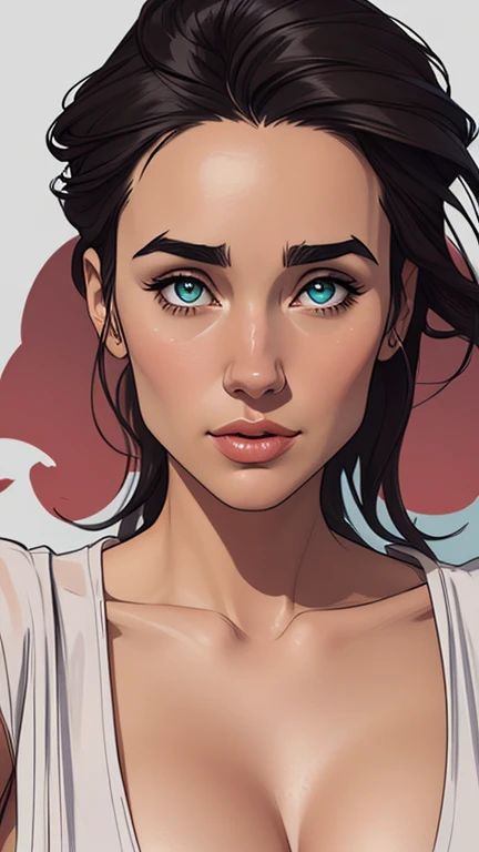 Personagem mulher ninja com marcas de guerras Imagem de desenho animado de uma mulher .cartoon style illustration, estilo de arte dos desenhos animados, estilo de arte dos desenhos animados, digital illustration style, design de personagens altamente detalhado, arte digital detalhada coragem, Forest fan art, Design de personagens de retrato, beautiful digital illustration, retrato de alta qualidade, Arte em quadrinhos, mulher jovem cabelo com transas lindas . Beautiful lined eyes Medium large bust and wonderful sexy clothes. image expression of sexual desire from waist to head illustration Jennifer Connelly and Salma haiek