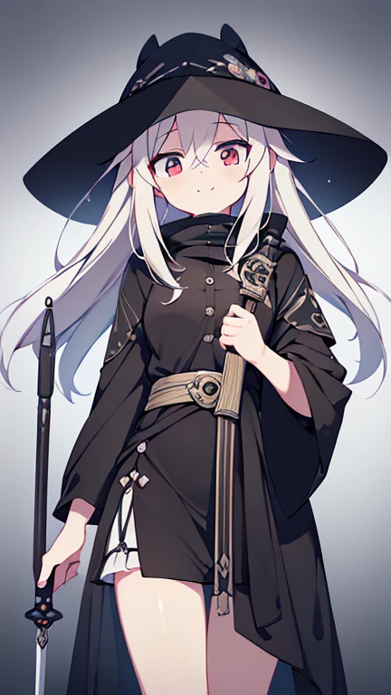 (best quality, 8k, highres, masterpiece:1.2), ultra-detailed, gentle, cool, female grim reaper, observes, calm demeanor, wearing, serene smile, presence brings, deep understanding, death, kindness, compassion