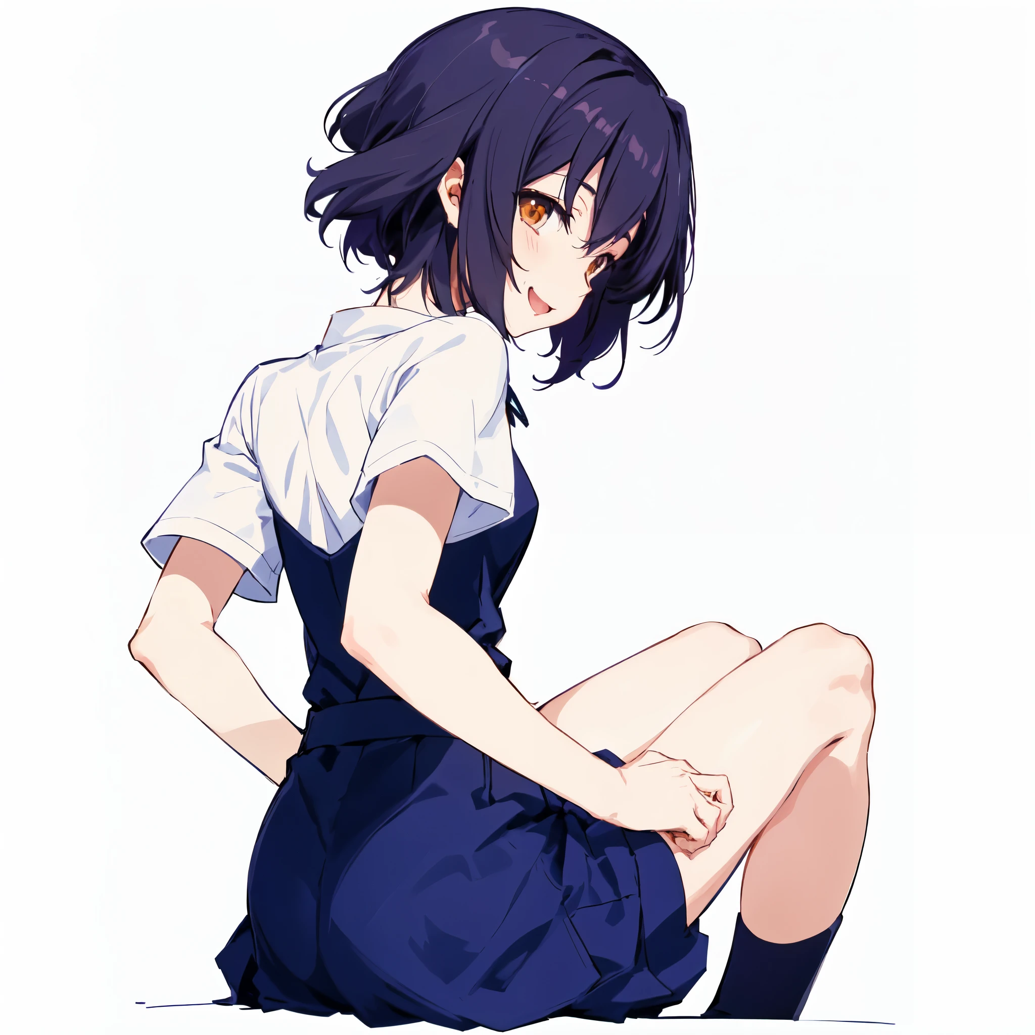 anime girl sitting on the ground with her legs crossed, fubuki, the anime girl is crouching, anime moe artstyle, rei hiroe, beautiful anime girl squatting, a-1 pictures, yuyushiki, iwakura lain, with index finger, anime visual of a cute girl, illya kuvshinov, misato katsuragi, a cartoon picture of a woman,, garota linda, rosto bonito, garota sorrindo, peitos grandes, uniforme escolar japones, peitos grandes, garota linda, garota rindo, sorrido bonita, boy with funny smile, sensual, garota sexy