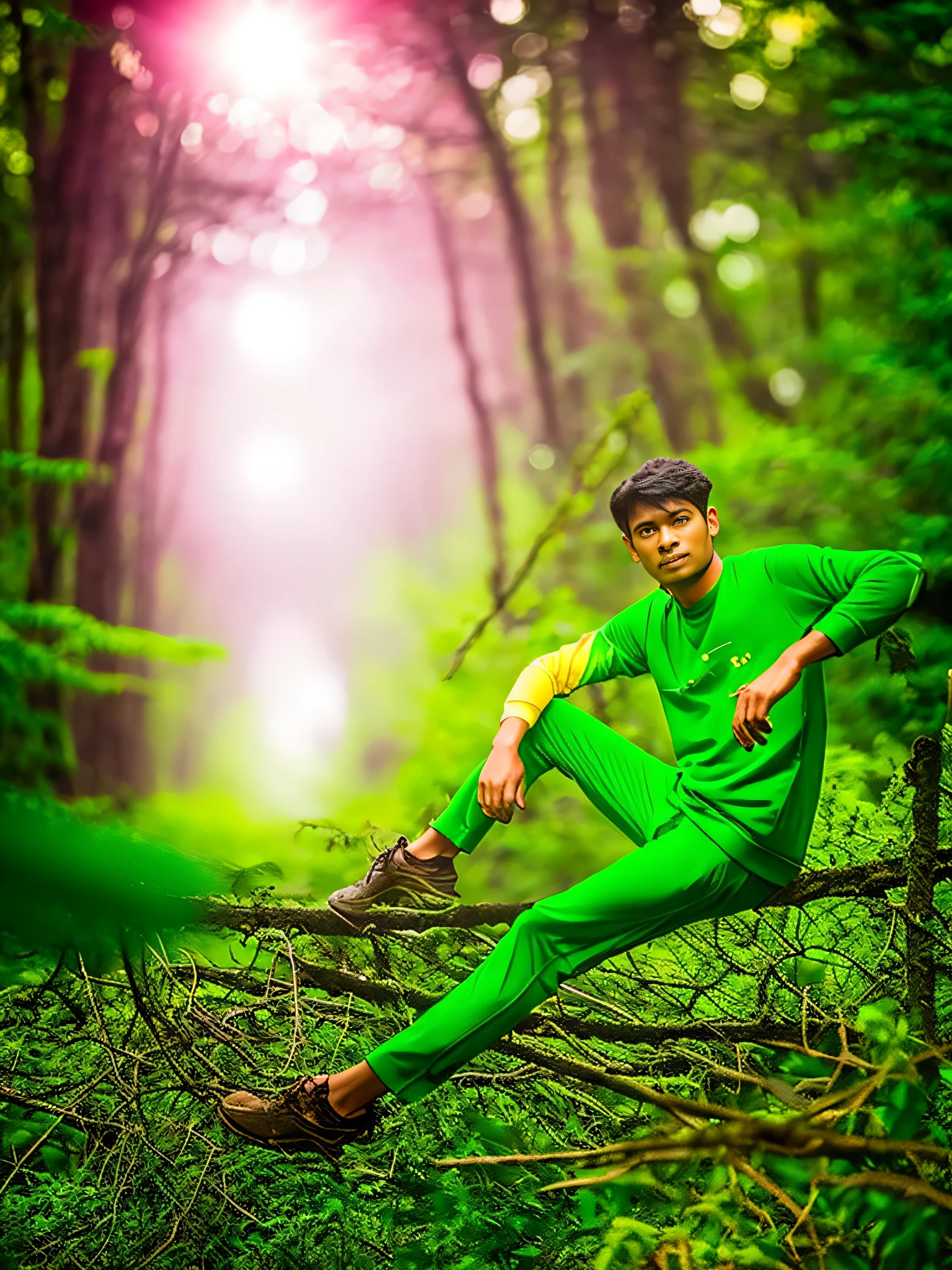 Green mixed colour sweatshirt