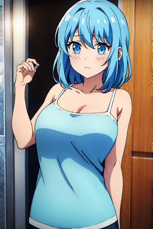 Hair Color Pale Blue big breasts blush shy