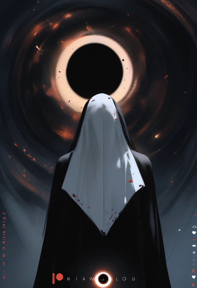 masterpiece, absurdres, very aesthetic, by rella, [[by wlop]], by nixeu, 1girl, (nun) , from behind, ((no face, dark face, black hole)),horror, blood, detailed grudge, extreme detailed art, junji ito