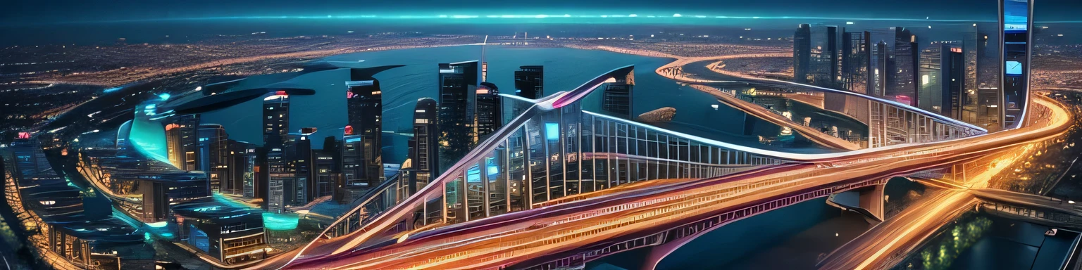 (city of the future:1.2), (Shambala City), advanced architecture, Busy streets, vertical garden, high tech skyscraper, Transportation system of the future, flying vehicles, floating platform, Society driven by technology, neon light, Holographic display, energetic atmosphere, bright colors, Sleek design, front glass, bustling market, Advanced AI system, clean energy source, sustainable infrastructure, efficient public transport, Elevated walkway, aerial view, vast horizon, Innovative city planning, Seamless integration of nature and technology, Architectural wonders, smart city technology, automatic service, State-of-the-art advancements, Harmonious coexistence of humans and machines, Utopia Vision.