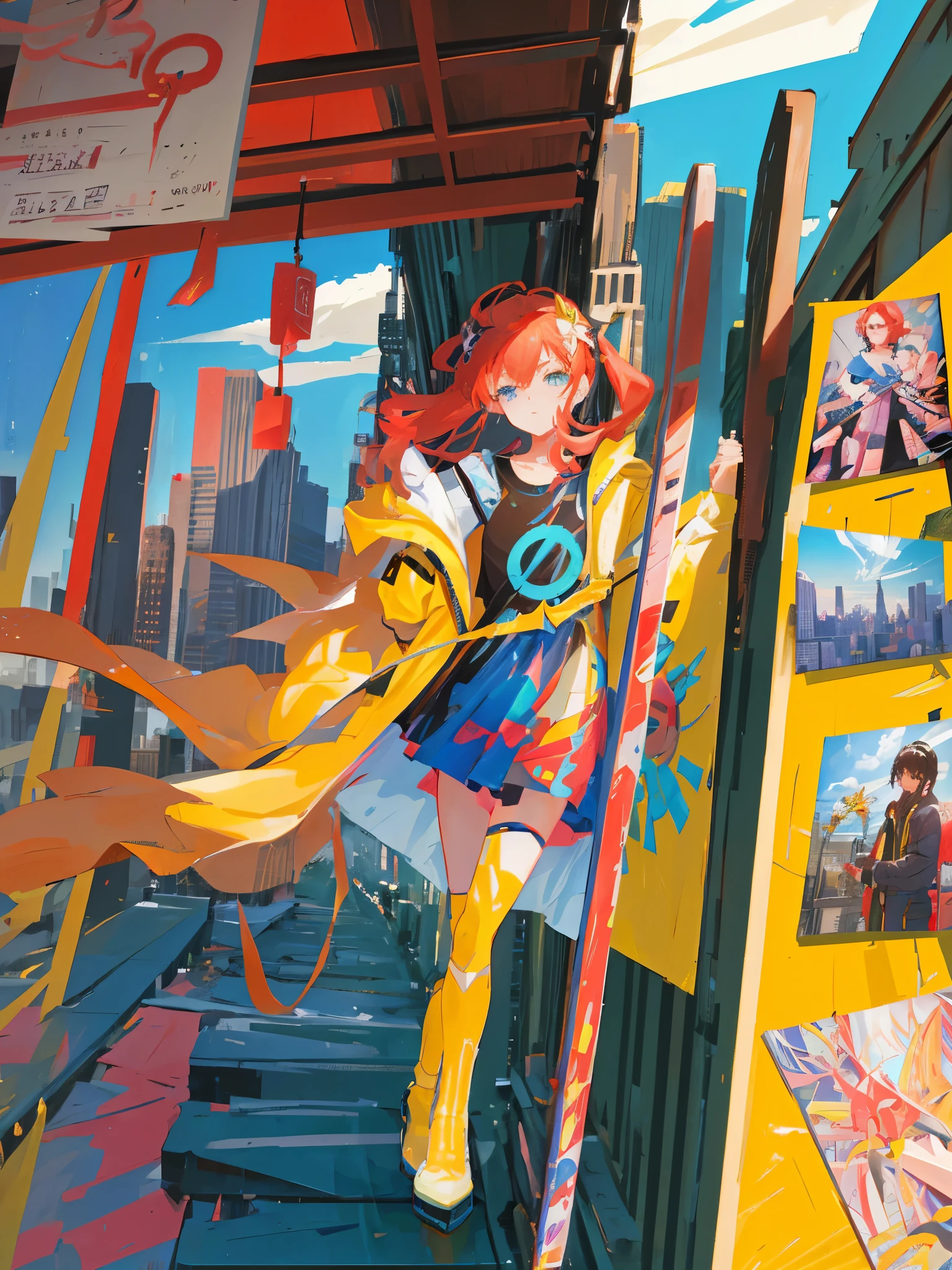 Modern interpretation of Sagittarius of the Twelve Zodiac Signs, as a human living in bustling big city, bright, digital painting