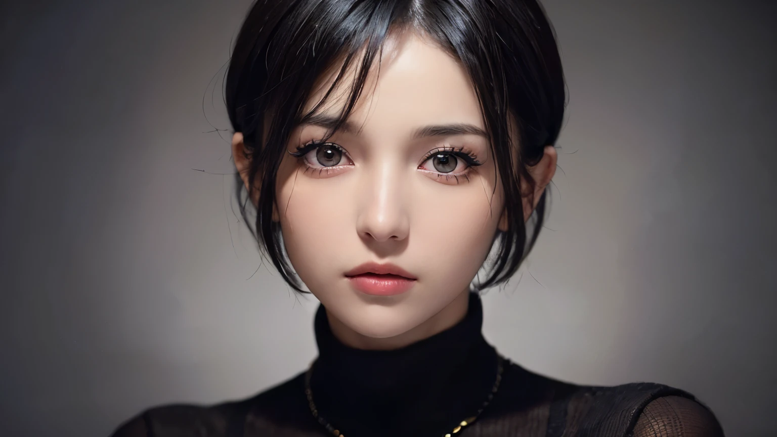 (masterpiece:1.3), (8K, realistic, Raw photo, highest quality: 1.4), (1 girl), beautiful face, (realistic face), (black hair, short hair:1.3), beautiful hairstyle, realistic eyes, detailed and beautiful eyes, (realistic skin), beautiful skin, (sweater), disorganized, Charm, ultra high resolution, surreal, very detailed, golden ratio