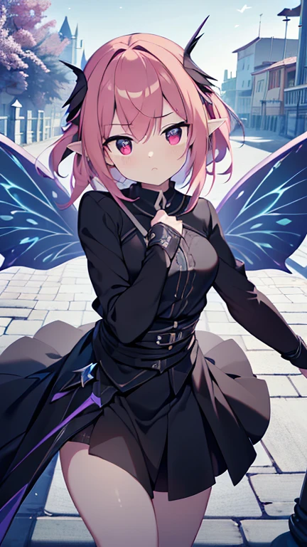 (best quality, 8k, highres, masterpiece:1.2), ultra-detailed, fairy assassin, approaches silently, graceful posture, targeting enemies, cold eyes, emitting enigmatic gleam, wings flutter quietly, blending into darkness, presence harbors fear, secrecy, fulfills assassination mission, shadows