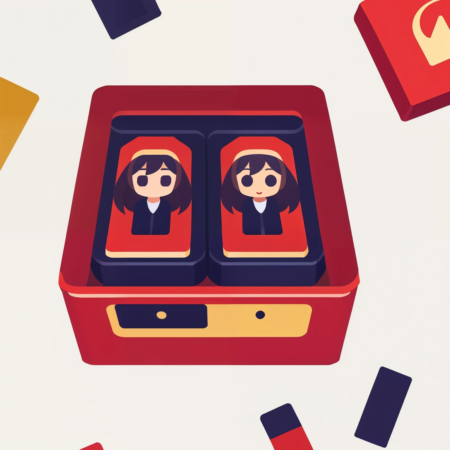 Ivitation cards , 1 crowd, black hair, red hair, brown hair, chibi, Childish, simple, picnic, tụ tập, Many people, 2 girls , 7 sons
