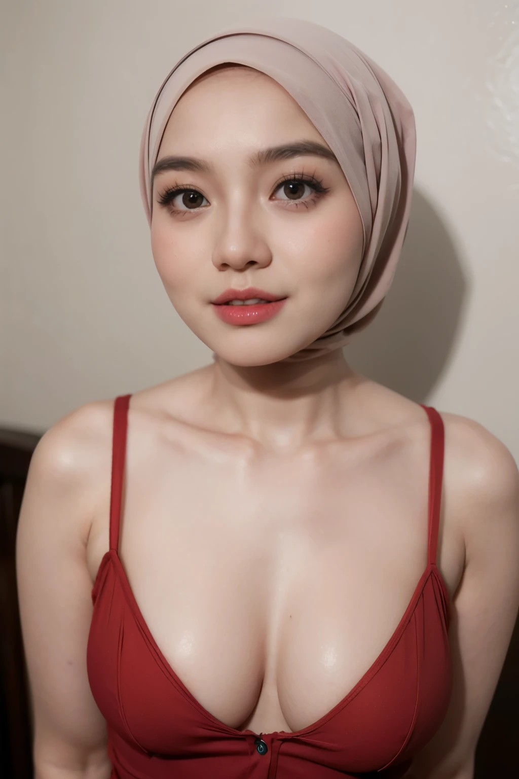  SUSPENDER,  (((HIJAB MALAY GIRL))), masutepiece, High quality, UHD 32K, Realistic face, Realistic skin feeling , A Japanese Lady, 8 years old, , Very cute and baby-like face, (((FLAT CHEST))), (MATRIX WORLD), ((look In front  at the camera and SADNESS)), (((CUTE GIRL))), ((RED LIPS)), ((CHUBBY)), (undress, (heavy breasts), (heavy boobs)