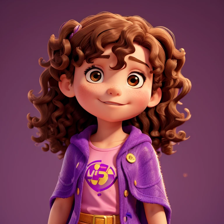 Mia (8 years old): Energetic girl with curly brown hair, wearing a purple superhero cape.