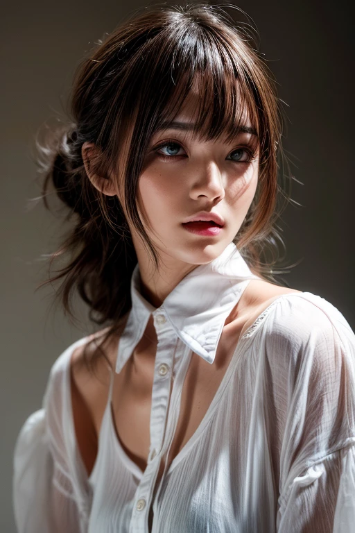 fashion photography, portrait,white shirt