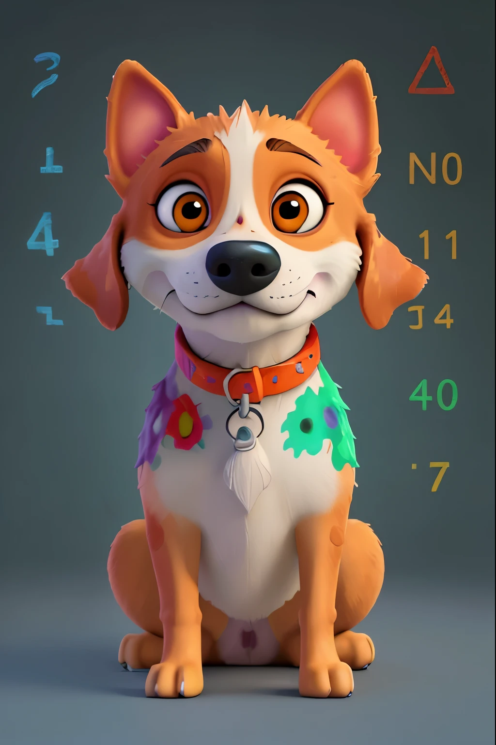 painting of a dog with a colorful face and eyes, Beautiful art ultra hd 4k, dog. digital painting, digital painting Very detailed, 4k Very detailed The art of math, Detailed 4k, 4k detailed The art of math, Very detailed 数字, beautiful The art of mathwork, The art of math. Very detailed, Very detailed The art of math, Very detailed The art of mathwork, stunning numbers