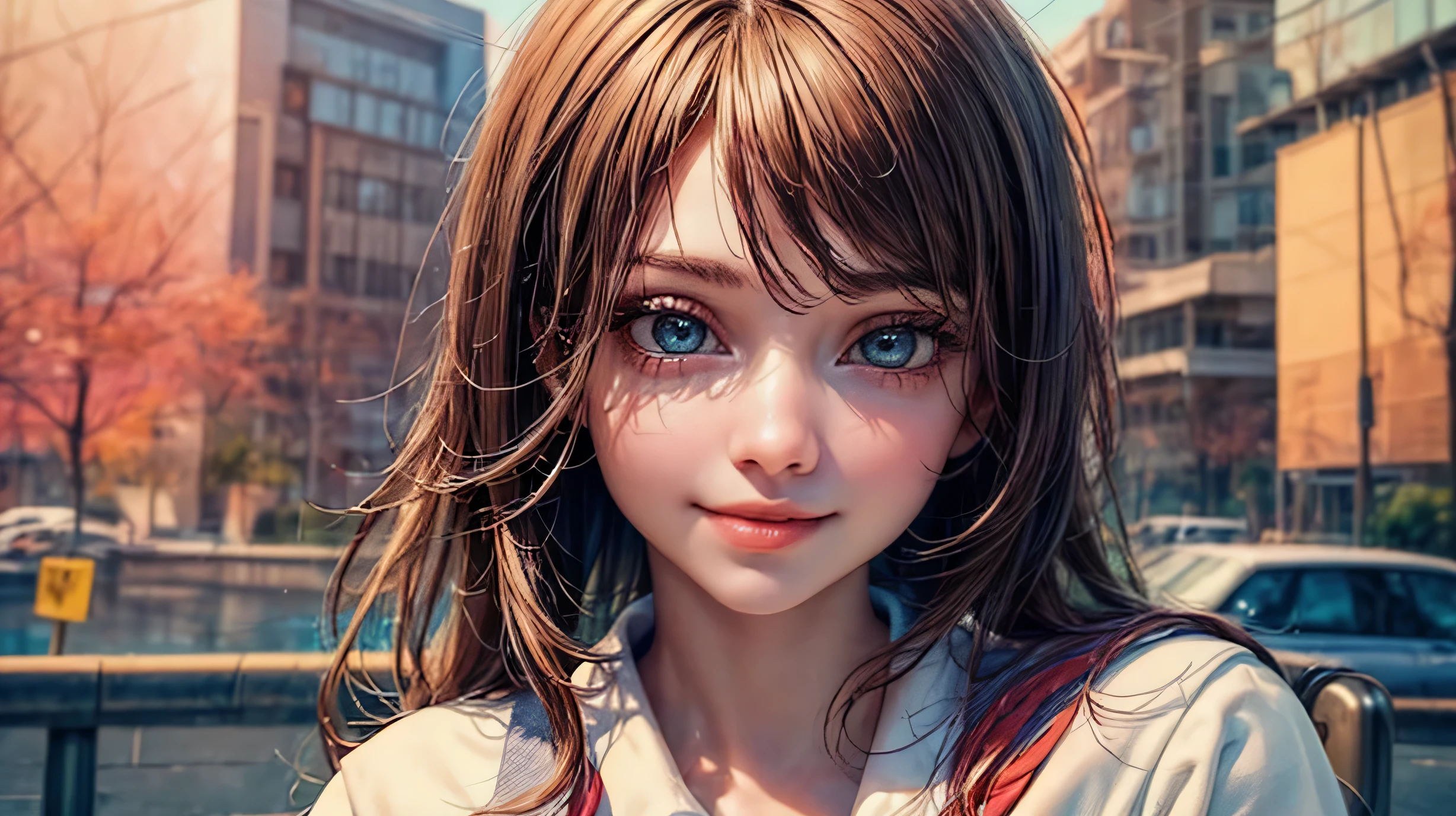 1 girl, very cute, wonderful face and eyes, (nice nice smile), (Highly detailed beautiful face), bright and glossy lips, please keep looking at me, super beautiful, (school uniform:1.3), (highest quality:1.4), (hyper quality), (Super detailed), (surreal, Photoreal:1.37), real skin texture, High definition CG integrated 8K wallpapers, RAW photo, professional photos, cinematic lighting,