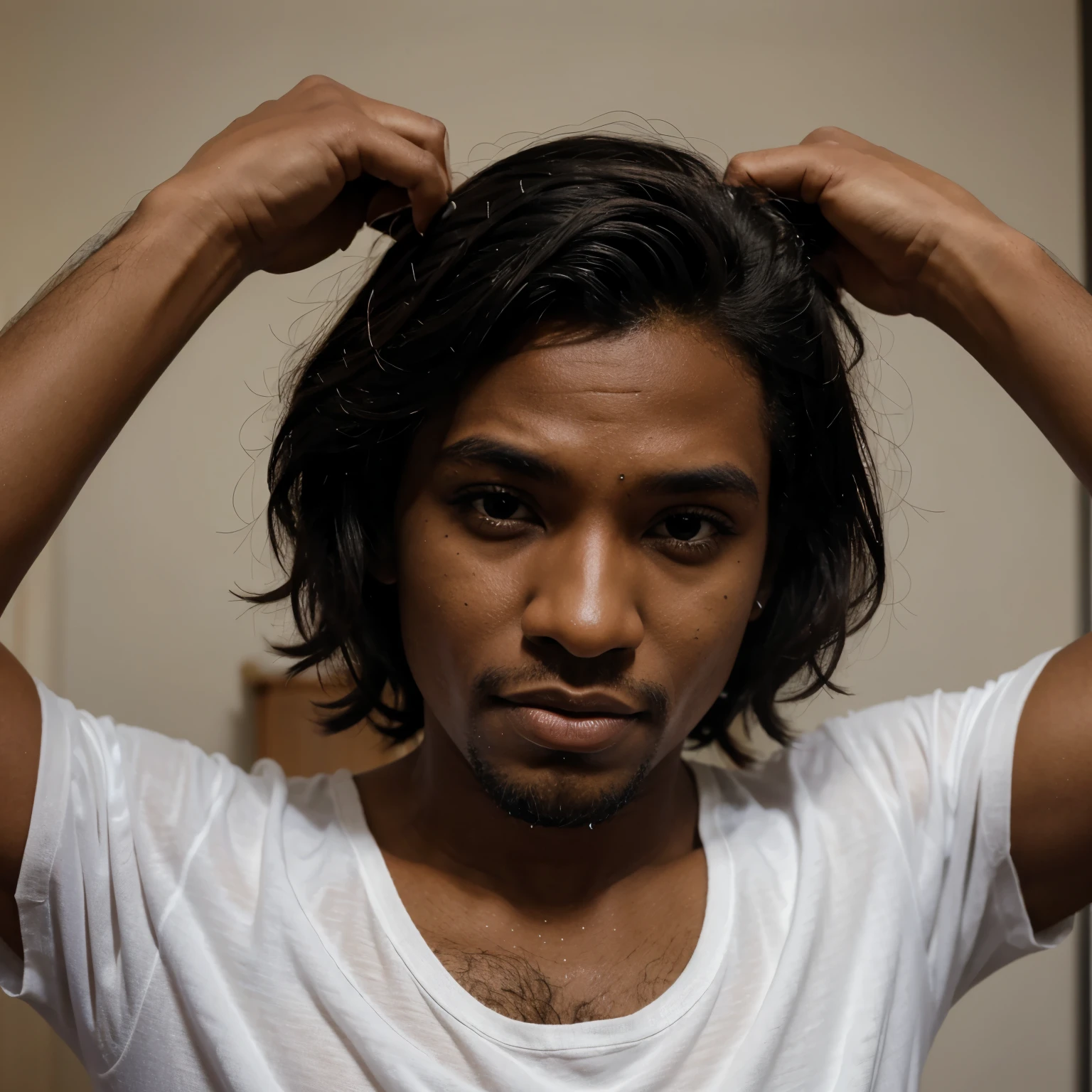 Homem negro com uma mascara soridente