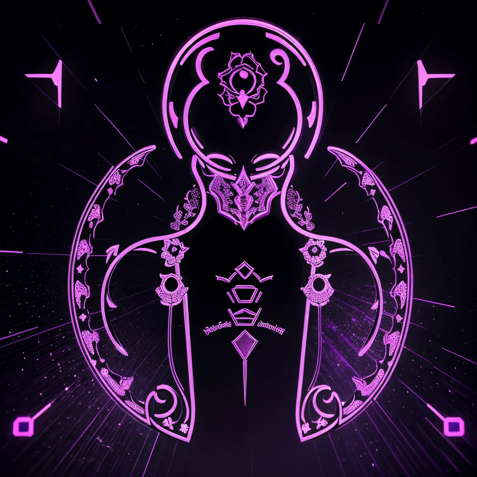 zodiac sign Scorpio color lavender outline and background black and lavender Neon
