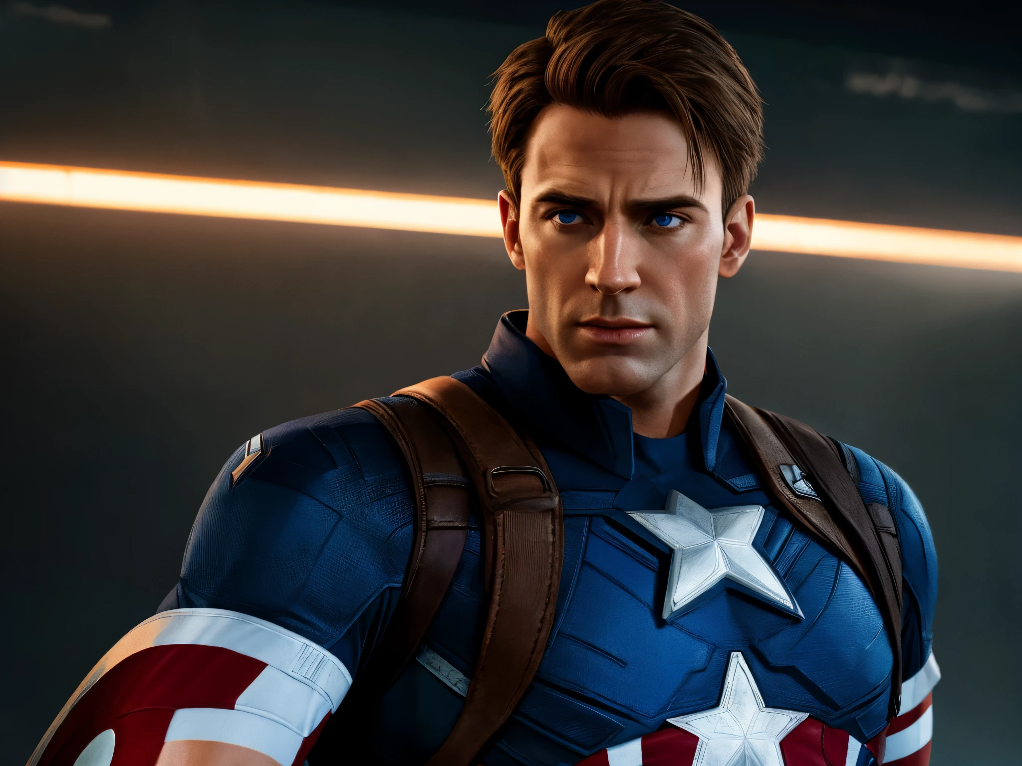 Captain America, closed in your eyes, highly detailed, ultra photorealistic