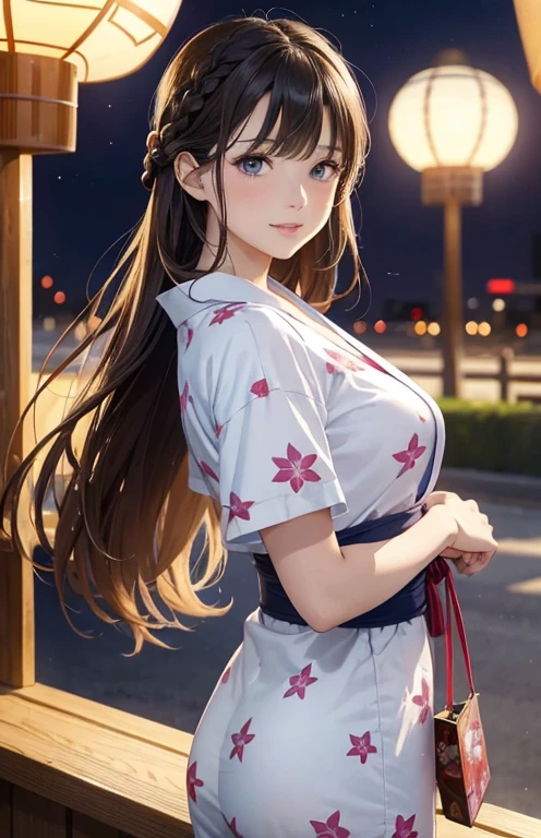 (Masterpiece:1.5, Highest quality, Realistic:1.2), Beautiful illustrations, (Natural Side Lighting, Cinema Lighting), , View your viewers, 1 person, Japanese, Beautiful adult woman:24-years-old, Perfect Face, Cute and symmetrical face, Glowing Skin, (Long Hair:1.5, Straight hair:1.4, Light brown hair), Blunt bangs, Swept-apart bangs, Big eyes, Droopy eyes, Purple eyes, Long eyelashes, (Medium chest), thin, Beautiful Hair, Beautiful Face, Beautiful attention to detail, Beautiful clavicle, Beautiful body,Beautiful thighs, Beautiful feet, Beautiful fingers, ((kimono:Threads and Japanese patterns)), smile,, Beautiful views, evening, (Kyoto:field),, Are standing, (かわいらしいsmile, Upward glance),